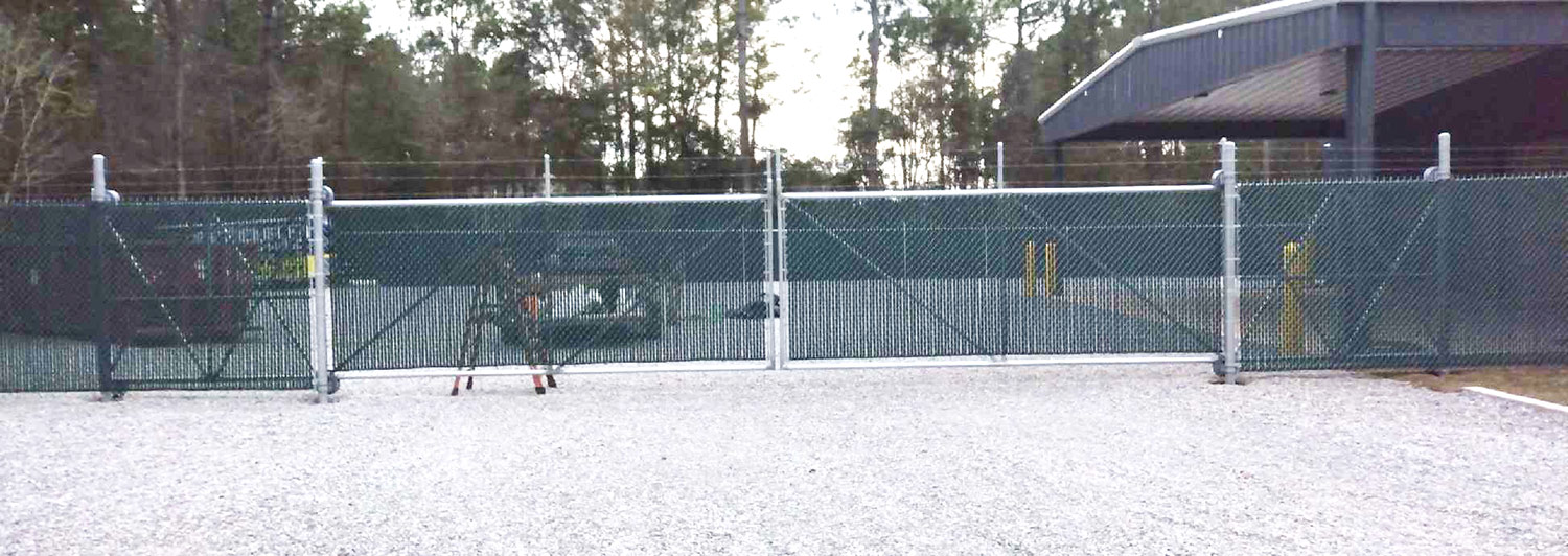 Chain Link Fence with Privacy Slats